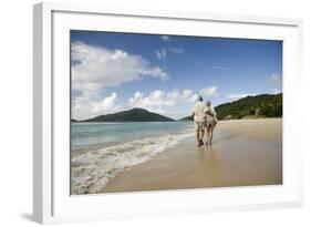 Middle Aged Couple Walking on Lambert Beach, Tortola, British Virgin Islands-Macduff Everton-Framed Photographic Print