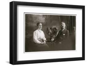 Middle Aged Couple with Dog-null-Framed Photographic Print