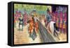 Middle Ages: Chevaleresque Tournament Scene - Tournament (Tourney), Chivalrous Competition --Giuseppe Rava-Framed Stretched Canvas