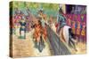 Middle Ages: Chevaleresque Tournament Scene - Tournament (Tourney), Chivalrous Competition --Giuseppe Rava-Stretched Canvas