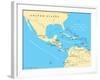 Middle America Political Map-PeterHermesFurian-Framed Photographic Print