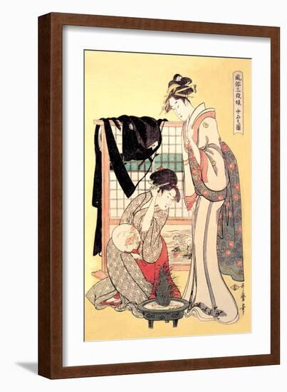 Middle Class Mother and Daughter-Kitagawa Utamaro-Framed Art Print