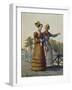 Middle-Class Women's Costumes of Passau in Bavaria. Engraving, Circa 1820-null-Framed Giclee Print