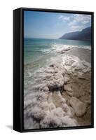 Middle East, Israel, Dead Sea salt on coast and in water-Samuel Magal-Framed Stretched Canvas