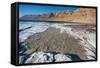 Middle East, Israel, Dead Sea salt on coast and in water-Samuel Magal-Framed Stretched Canvas