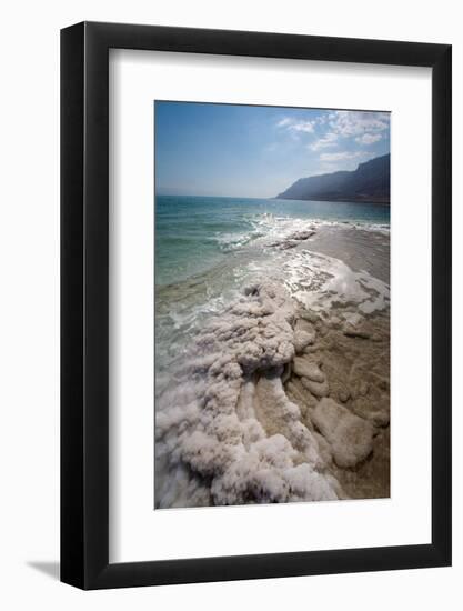 Middle East, Israel, Dead Sea salt on coast and in water-Samuel Magal-Framed Photographic Print