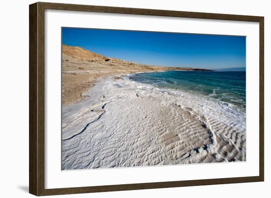 Middle East, Israel, Dead Sea salt on coast and in water-Samuel Magal-Framed Photographic Print