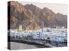 Middle East, Oman, Muscat, Mutrah, Elevated View Along Corniche, Latticed Houses and Mutrah Mosque-Gavin Hellier-Stretched Canvas