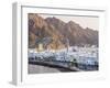 Middle East, Oman, Muscat, Mutrah, Elevated View Along Corniche, Latticed Houses and Mutrah Mosque-Gavin Hellier-Framed Photographic Print