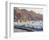 Middle East, Oman, Muscat, Mutrah, Elevated View Along Corniche, Latticed Houses and Mutrah Mosque-Gavin Hellier-Framed Photographic Print