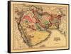 Middle East "Persia Arabia" - Panoramic Map-Lantern Press-Framed Stretched Canvas