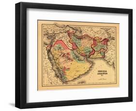 Middle East "Persia Arabia" - Panoramic Map-Lantern Press-Framed Art Print