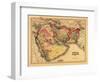 Middle East "Persia Arabia" - Panoramic Map-Lantern Press-Framed Art Print