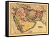 Middle East "Persia Arabia" - Panoramic Map-Lantern Press-Framed Stretched Canvas