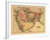 Middle East "Persia Arabia" - Panoramic Map-Lantern Press-Framed Art Print