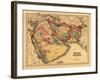 Middle East "Persia Arabia" - Panoramic Map-Lantern Press-Framed Art Print