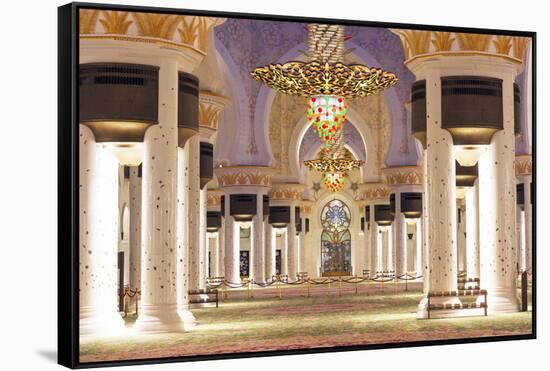 Middle East, United Arab Emirates, Abu Dhabi, Sheikh Zayed Grand Mosque-Christian Kober-Framed Stretched Canvas