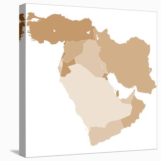 Middle East Vector Map-Refe-Stretched Canvas