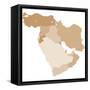 Middle East Vector Map-Refe-Framed Stretched Canvas