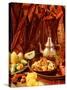 Middle Eastern Meal with Quail, Couscous, Fruit and Tea-Barbara Lutterbeck-Stretched Canvas