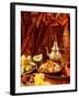 Middle Eastern Meal with Quail, Couscous, Fruit and Tea-Barbara Lutterbeck-Framed Photographic Print