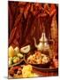 Middle Eastern Meal with Quail, Couscous, Fruit and Tea-Barbara Lutterbeck-Mounted Photographic Print