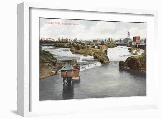 Middle Falls, Spokane-null-Framed Art Print