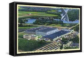 Middle River, Maryland - Airplane over Glenn L. Martin Aircraft Plant near Baltimore-Lantern Press-Framed Stretched Canvas