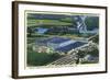 Middle River, Maryland - Airplane over Glenn L. Martin Aircraft Plant near Baltimore-Lantern Press-Framed Art Print