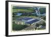 Middle River, Maryland - Airplane over Glenn L. Martin Aircraft Plant near Baltimore-Lantern Press-Framed Art Print