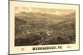Middlebury, Vermont - Panoramic Map-Lantern Press-Mounted Art Print
