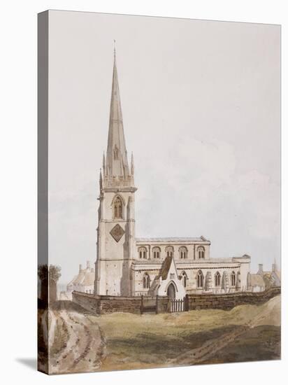 Middleton Cheney, South View of the Church, C.1820-null-Stretched Canvas