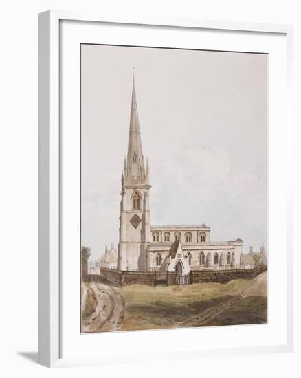 Middleton Cheney, South View of the Church, C.1820-null-Framed Giclee Print