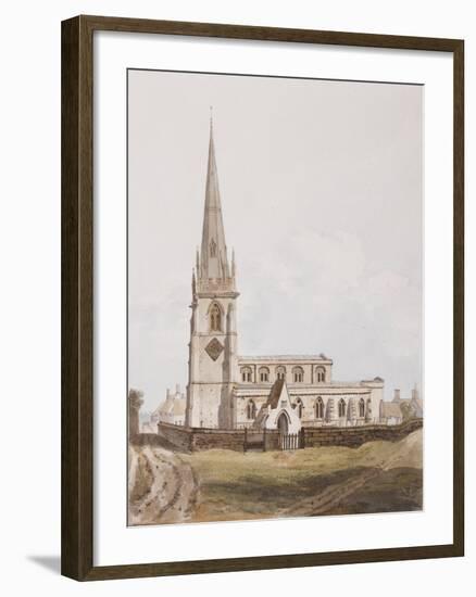 Middleton Cheney, South View of the Church, C.1820-null-Framed Giclee Print