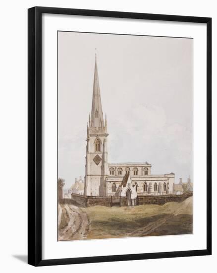 Middleton Cheney, South View of the Church, C.1820-null-Framed Giclee Print