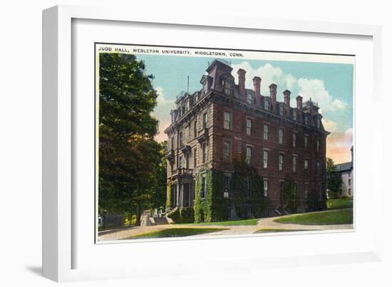 Middletown, Connecticut - Exterior View of Judd Hall, Wesleyan University-Lantern Press-Framed Art Print