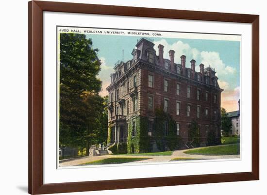 Middletown, Connecticut - Exterior View of Judd Hall, Wesleyan University-Lantern Press-Framed Art Print