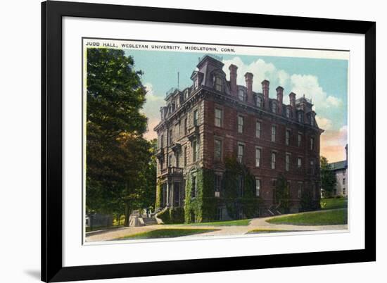 Middletown, Connecticut - Exterior View of Judd Hall, Wesleyan University-Lantern Press-Framed Art Print