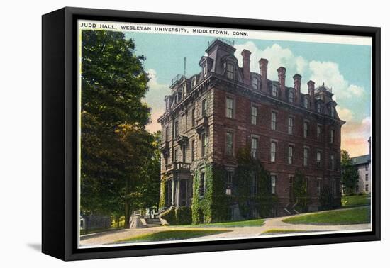 Middletown, Connecticut - Exterior View of Judd Hall, Wesleyan University-Lantern Press-Framed Stretched Canvas