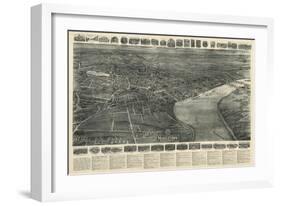 Middletown, Connecticut - Panoramic Map-Lantern Press-Framed Art Print