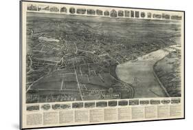 Middletown, Connecticut - Panoramic Map-Lantern Press-Mounted Art Print