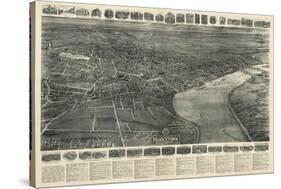 Middletown, Connecticut - Panoramic Map-Lantern Press-Stretched Canvas