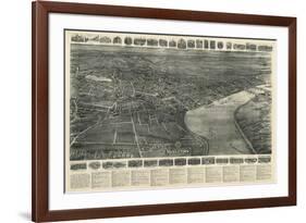 Middletown, Connecticut - Panoramic Map-Lantern Press-Framed Art Print