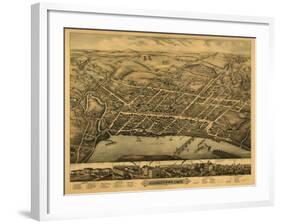 Middletown, Connecticut - Panoramic Map-Lantern Press-Framed Art Print