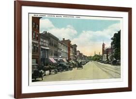 Middletown, Connecticut - Southern View Down Main Street-Lantern Press-Framed Art Print