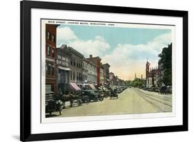 Middletown, Connecticut - Southern View Down Main Street-Lantern Press-Framed Art Print