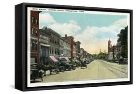 Middletown, Connecticut - Southern View Down Main Street-Lantern Press-Framed Stretched Canvas