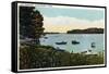 Middletown, Connecticut - View of Boats at the Narrows-Lantern Press-Framed Stretched Canvas