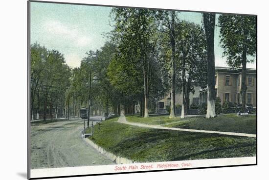 Middletown, Connecticut, View of South Main Street-Lantern Press-Mounted Art Print