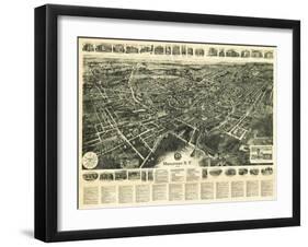 Middletown, New York - Panoramic Map-Lantern Press-Framed Art Print